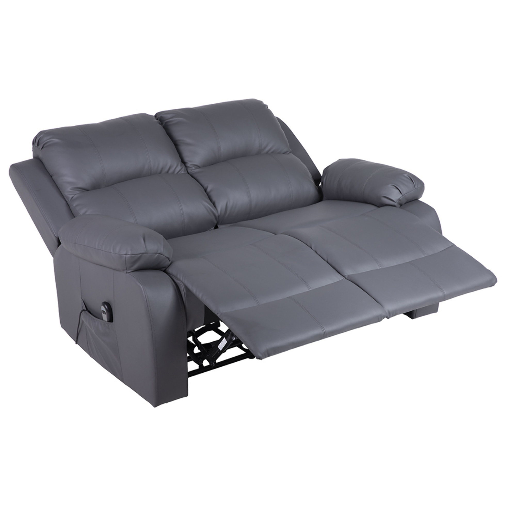 Armand - Canapé 2 places relax électrique en simili - Gris