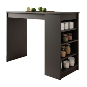 Drazic - table de bar avec rangements - noir - de 2 à 4 personnes - Noir