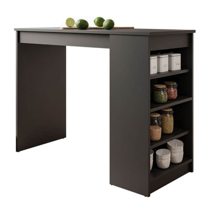 Drazic - table de bar avec rangements - noir - de 2 à 4 personnes - Noir