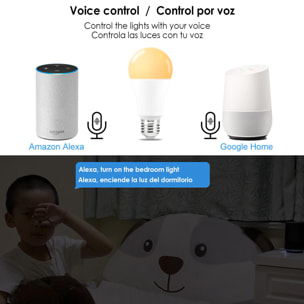 Lampadina LED WiFi smarthome, regolazione colore e intensità, compatibile con Amazon Alexa, Google Home e IFTTT