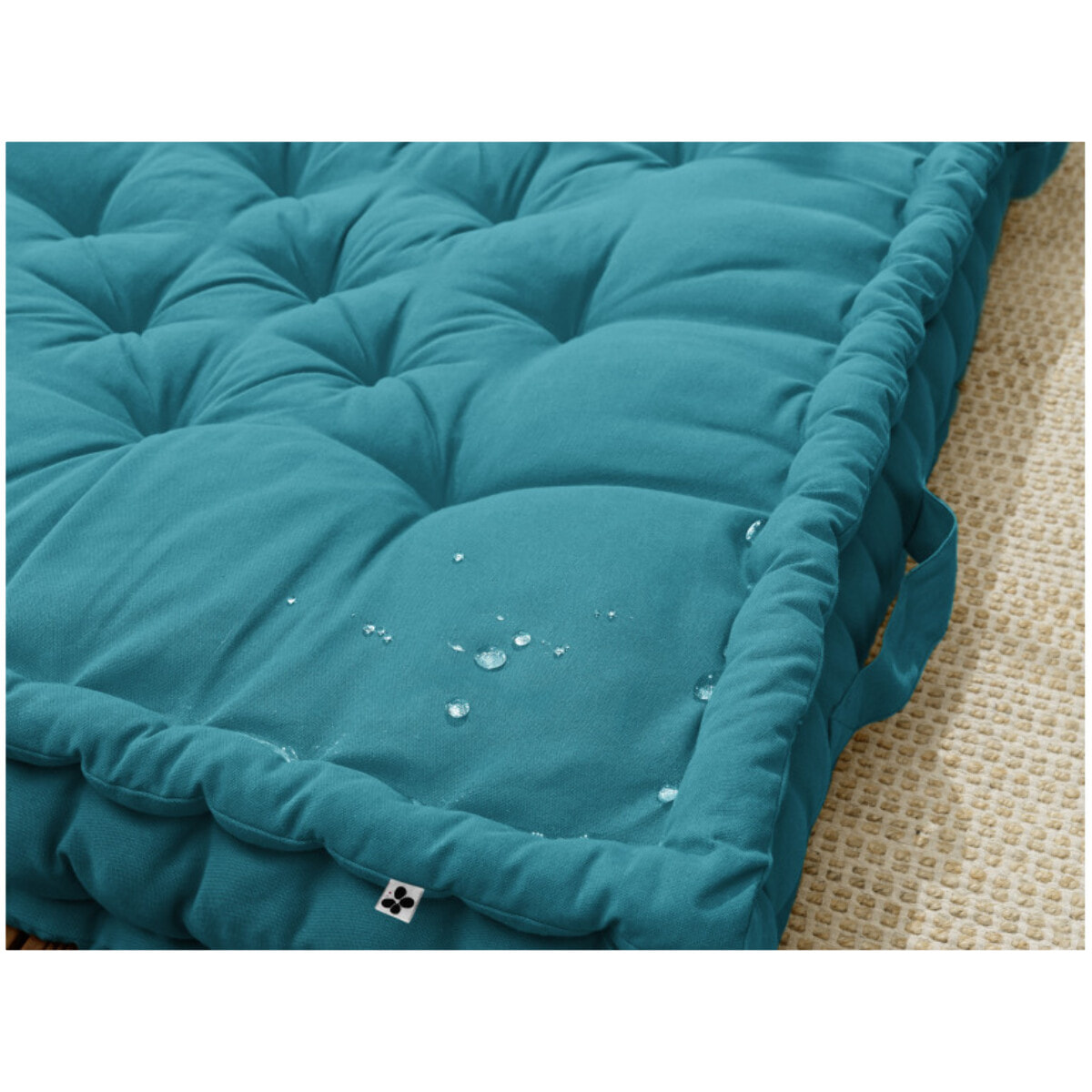 Coussin de sol 50 x 50 cm capitonné et matelassé en coton - KALA