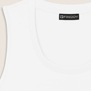 Canotta Regular con Logo FREDDY e Inserti Elastici