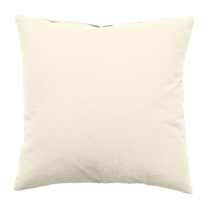 Coussin déhoussable uni en coton - Ecru