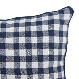Coussin Groove 50x30cm vichy bleu navy