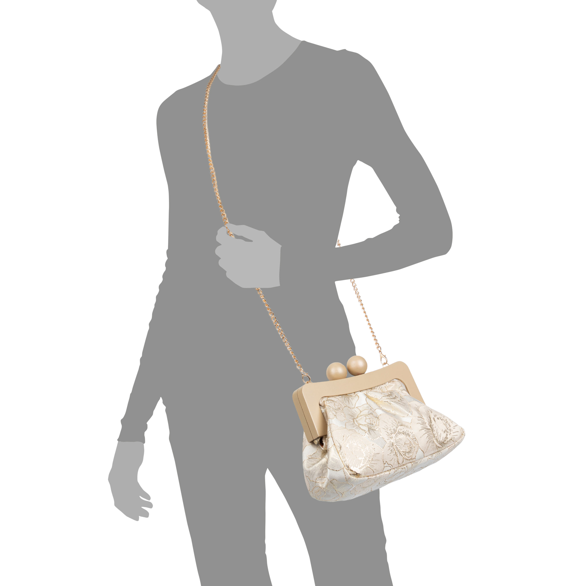 Bormida Bolso bandolera Mujer. Fabricado en madera y tela con diseños florales.