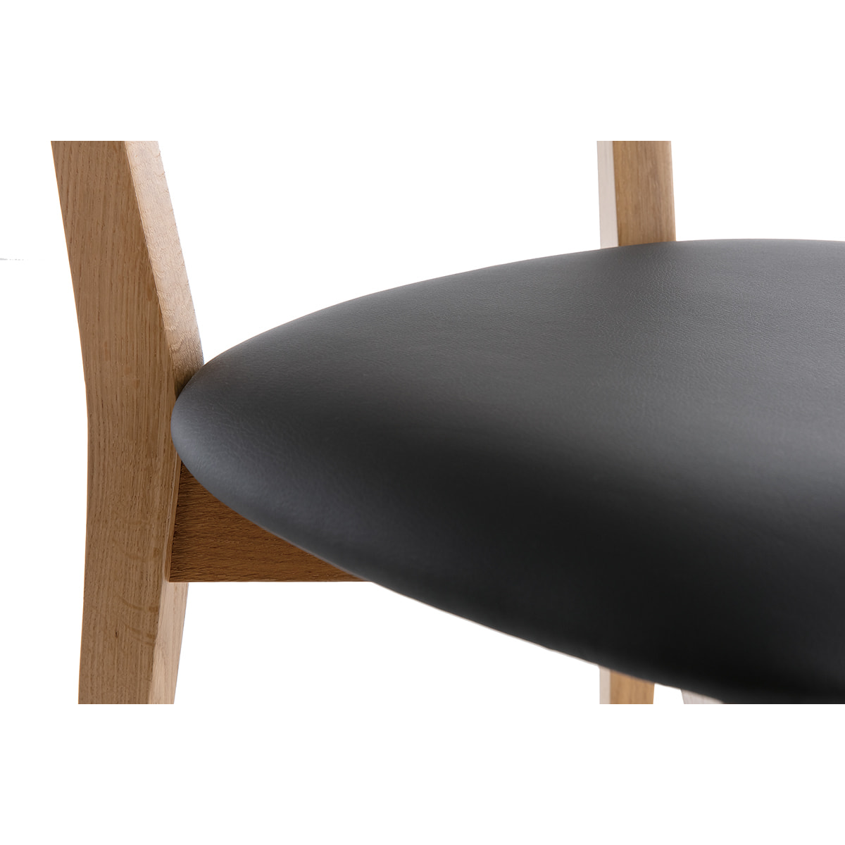 Chaises vintage en bois clair chêne et noir (lot de 2) LUCIA