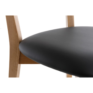 Chaises vintage en bois clair chêne et noir (lot de 2) LUCIA