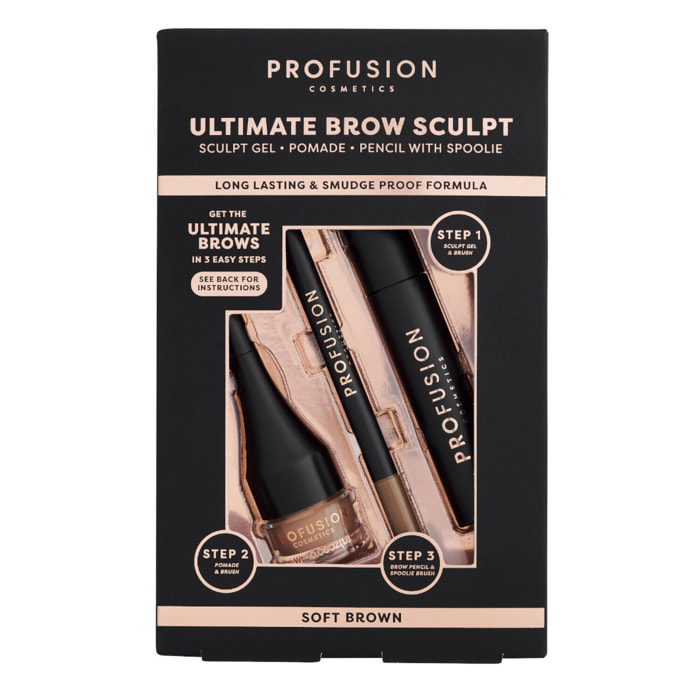 Ultimate Brow Sculpt - Kit Sourcils Châtain Clair 3 Produits