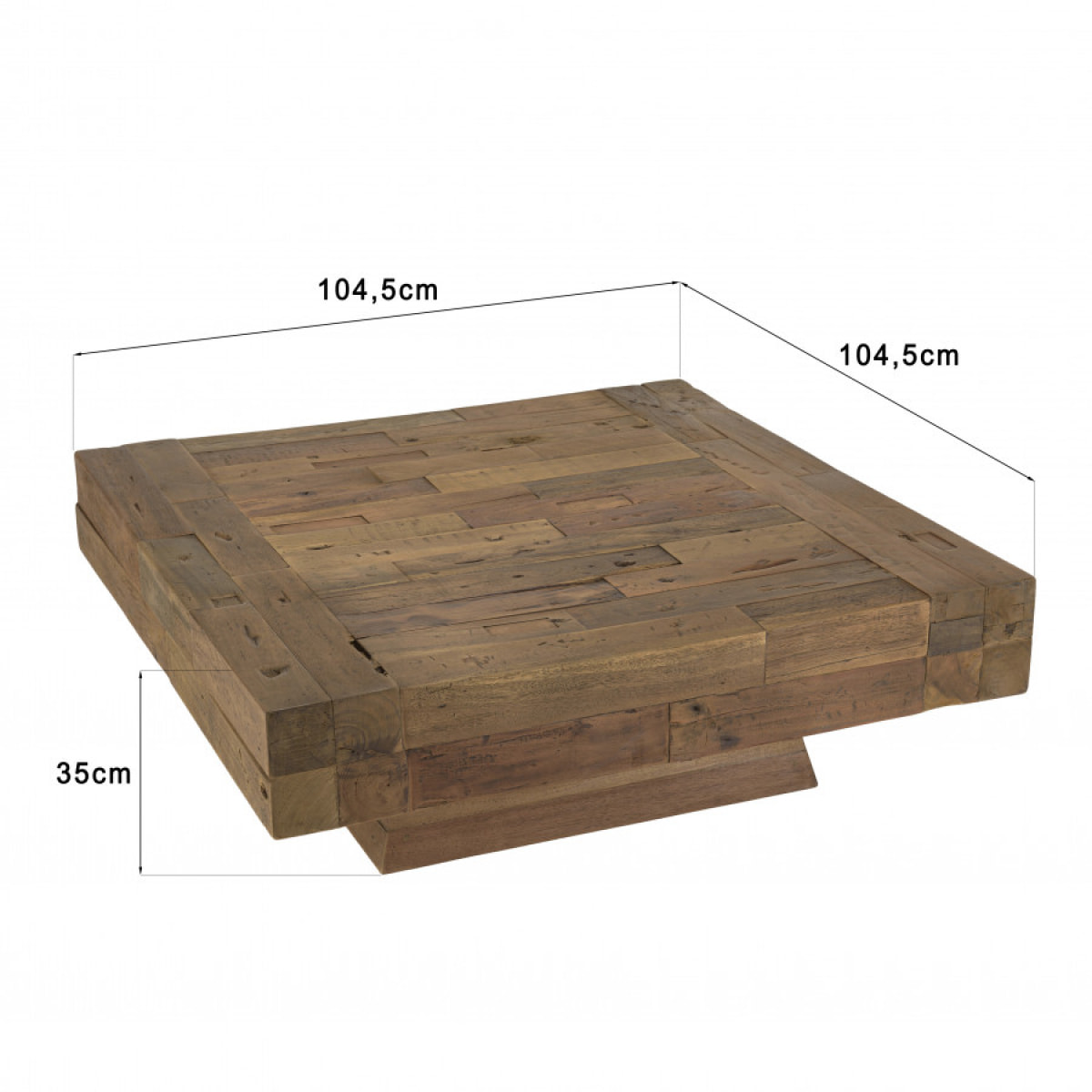 LEONCE - Table basse carrée bois massif marron
