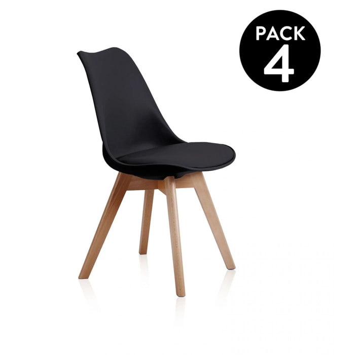 Pack 4 sillas Bistro Negro