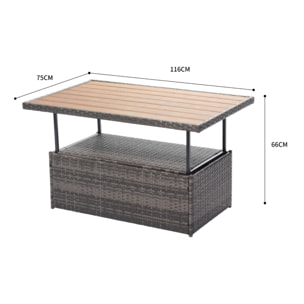 Salon de jardin 9 places table relevable - BELEM