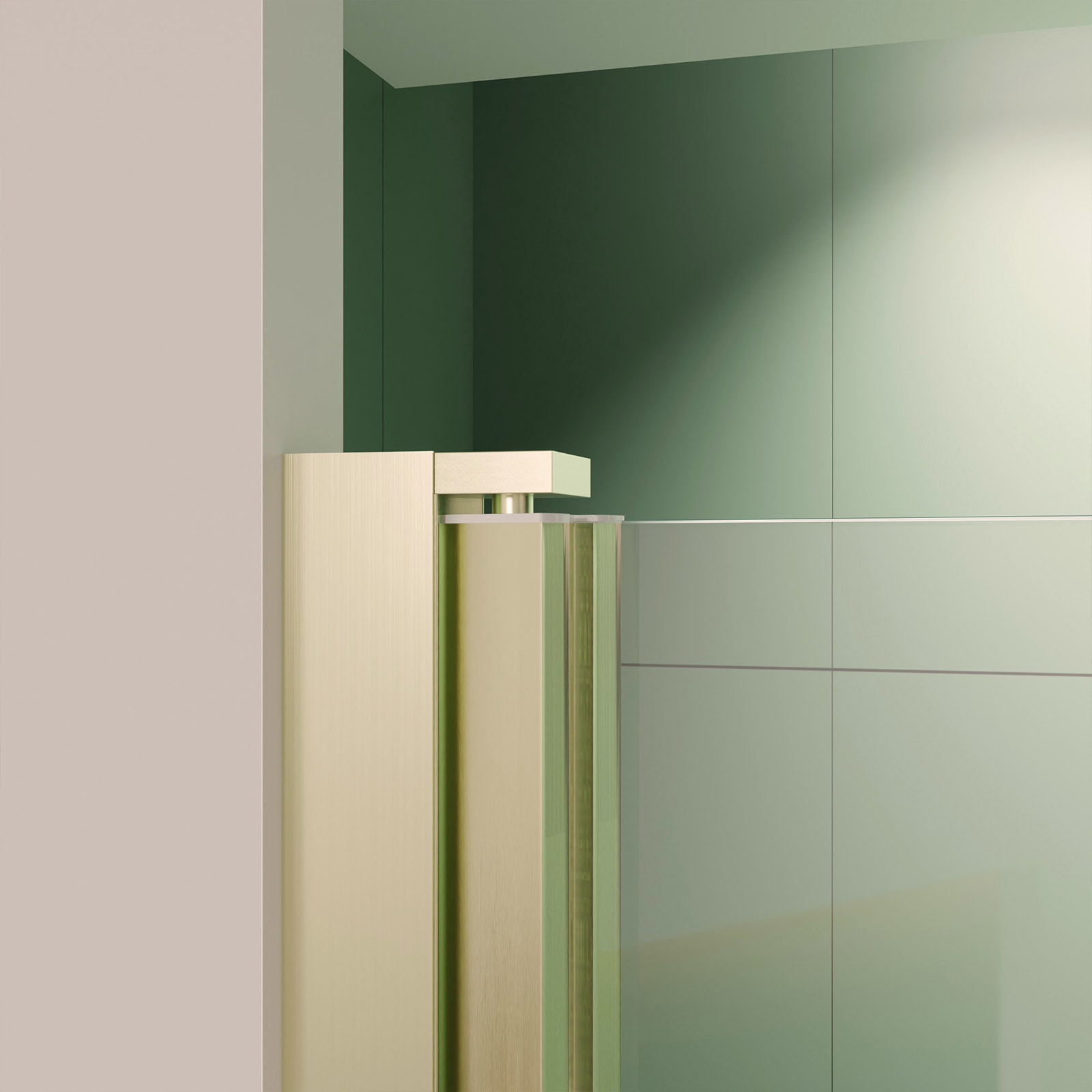 Porte de Douche Double Battant 70x200cm - Verre Trempé Transparent 6mm - Profil Or Doré Brossé
