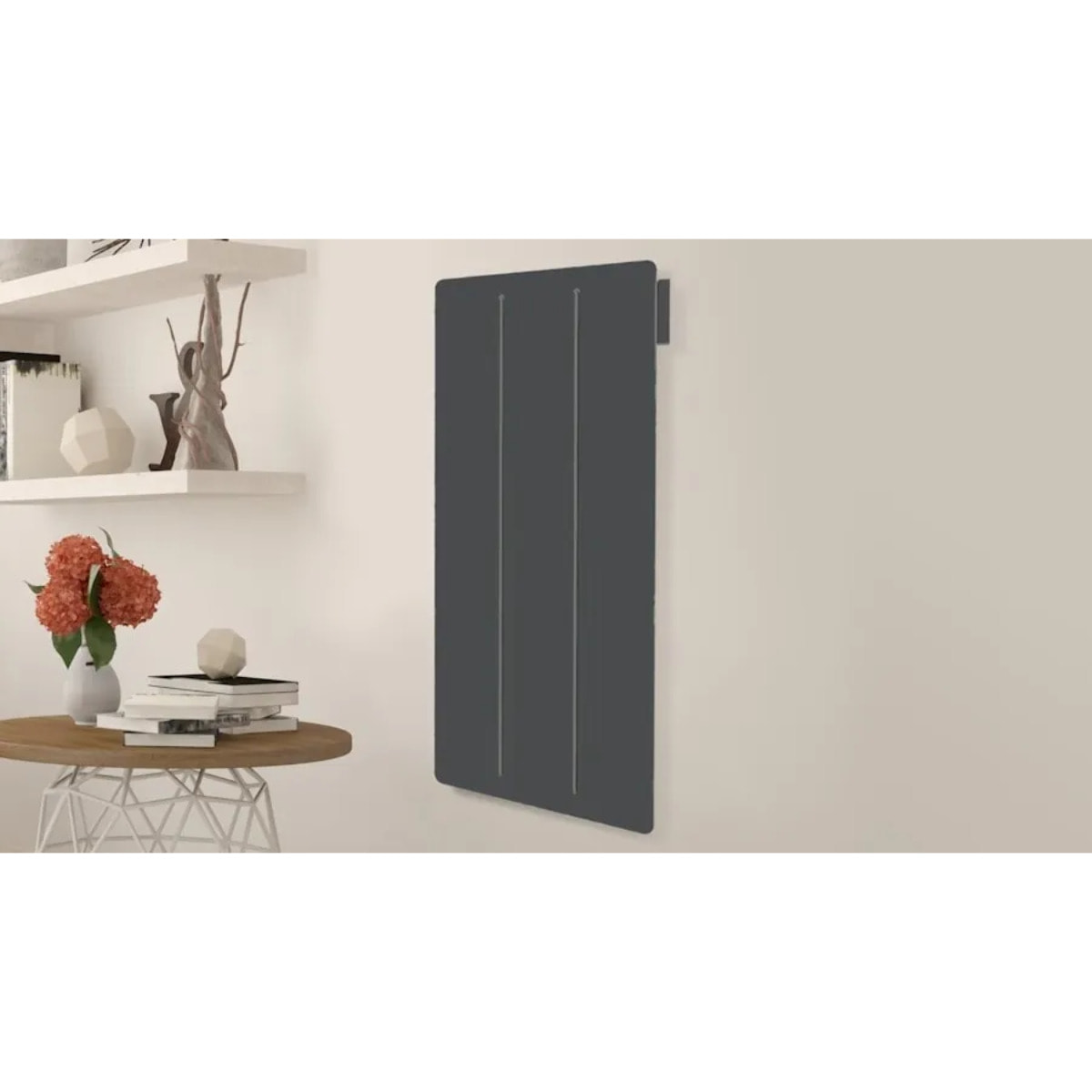 Radiateur Électrique Vertical LCD Céramique + Film Gris Anthracite 1500W
