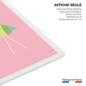 Affiche enfant flamant citron  Affiche seule