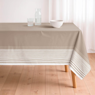 Nappe anti-taches HAZAEL TAUPE - en 100 % coton