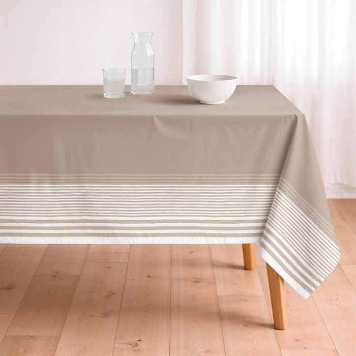Nappe anti-taches HAZAEL TAUPE - en 100 % coton