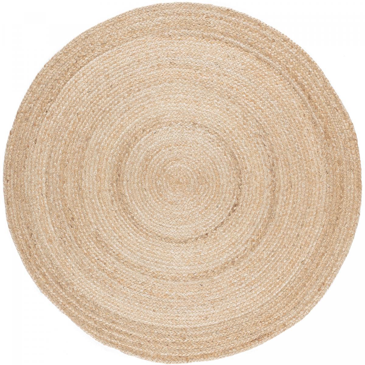 Tapis salon JUTROND Marron 160x160 rond en jute
