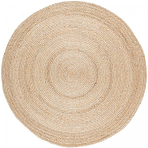 Tapis salon JUTROND Marron 160x160 rond en jute