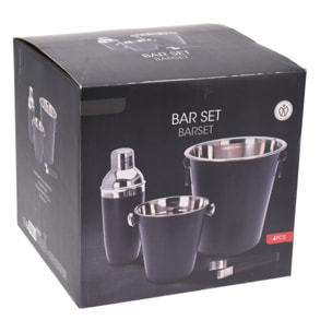 Set de 4 barras de acero inoxidable en negro mate