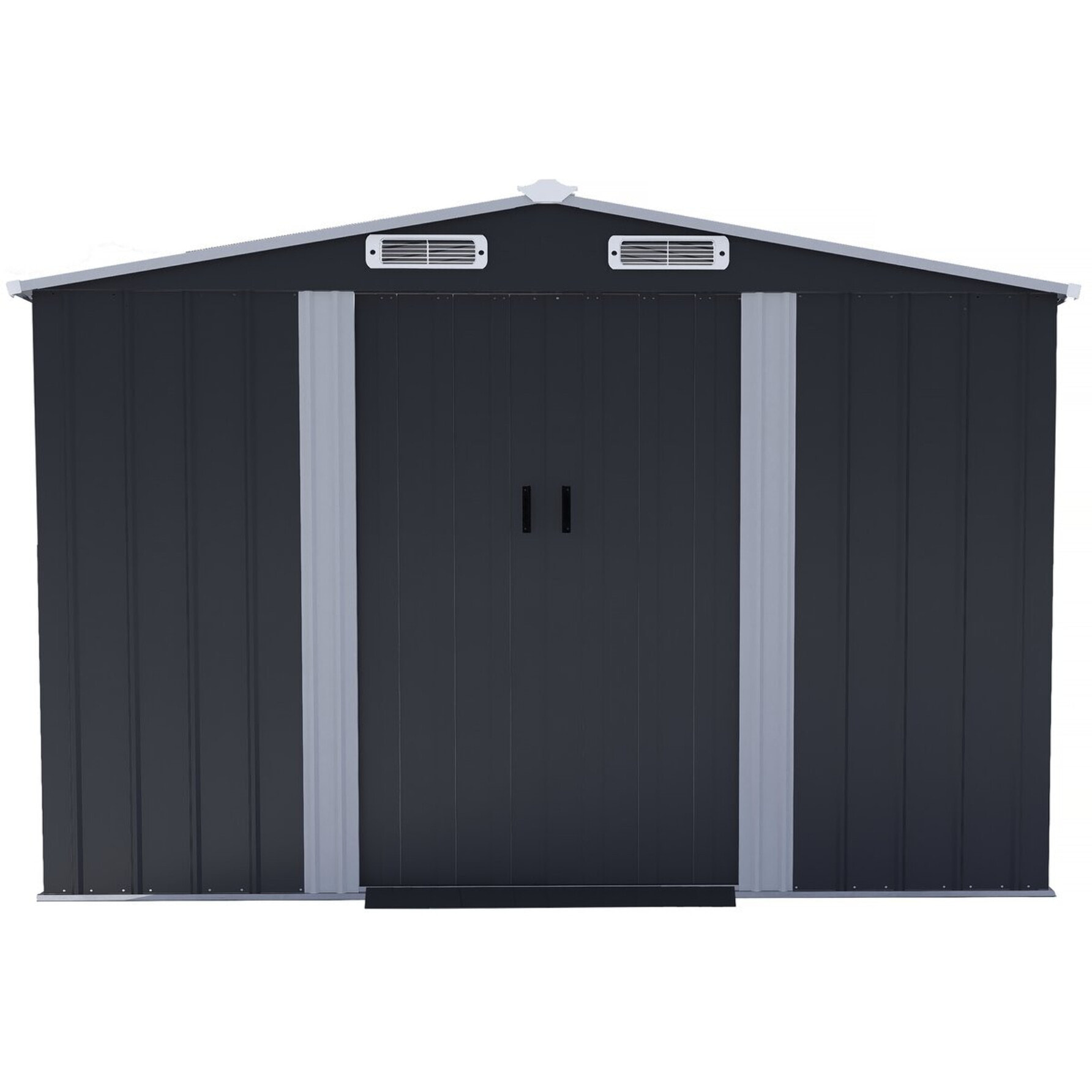 Abri de jardin métal avec porte coulissante "Boston" - 8 m² - Gris