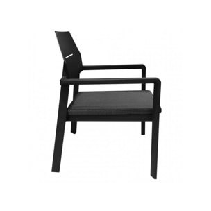 Fauteuil de jardin design minimaliste en métal noir - TIMOR