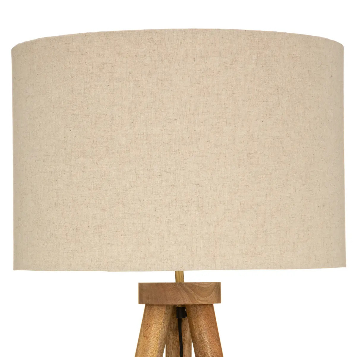 Lampadaire trépied "Olga" - noir - bois H150