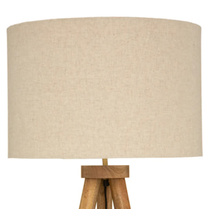 Lampadaire trépied "Olga" - noir - bois H150