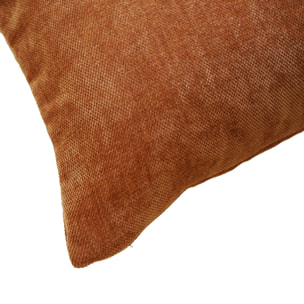 Coussin décoratif rectangulaire déhoussable en velours chenille - Orange