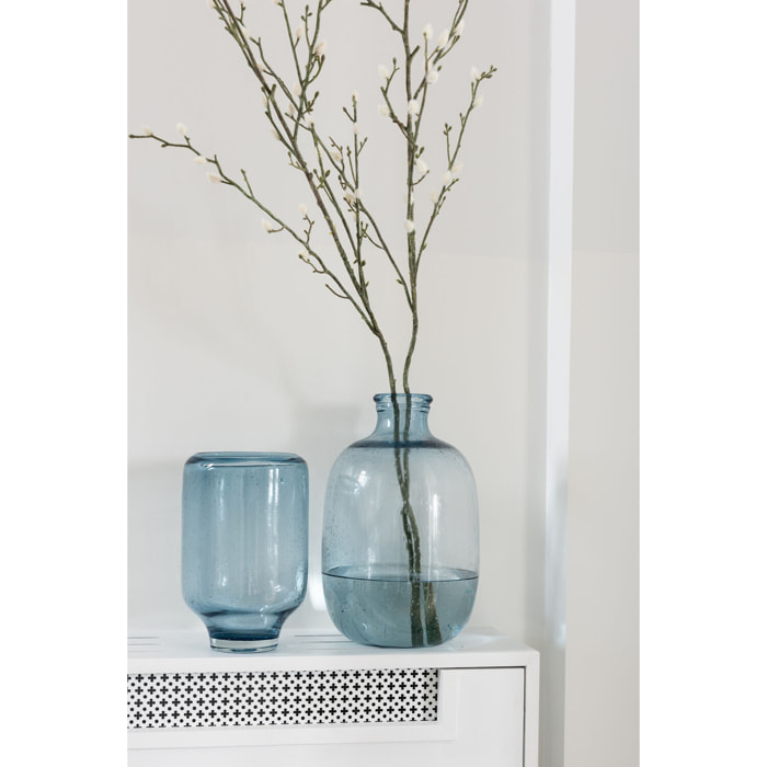 J-Line vase Nora Sur Pied Rond - verre - bleu clair - large - Ø 22 cm