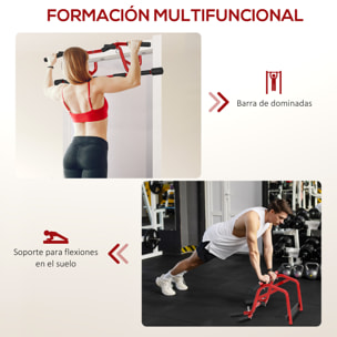 Barra de Dominadas Multifuncional Barra de Dominadas de Pared Carga 150 kg para Ejercicio y Entrenamiento en Casa Gimnasio Rojo y Negro