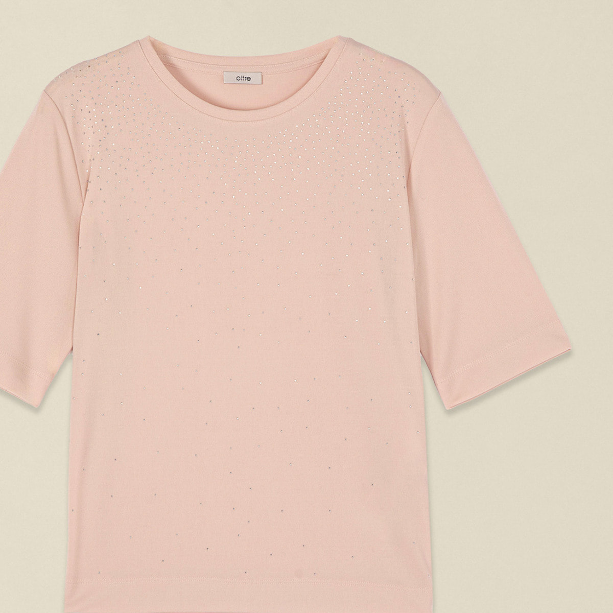 Oltre - T-shirt con borchiette dégradé - Rosa