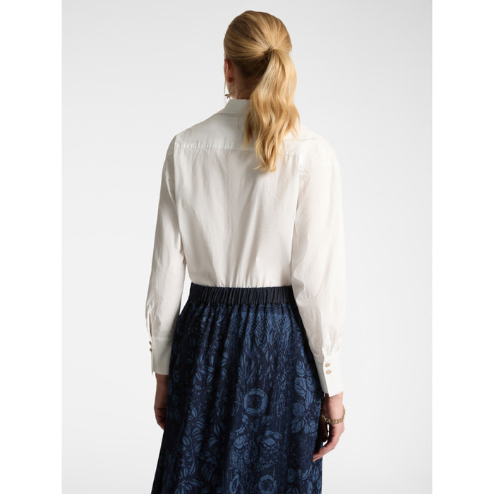 Elena Mirò - Camisa de tejido elástico - Blanco