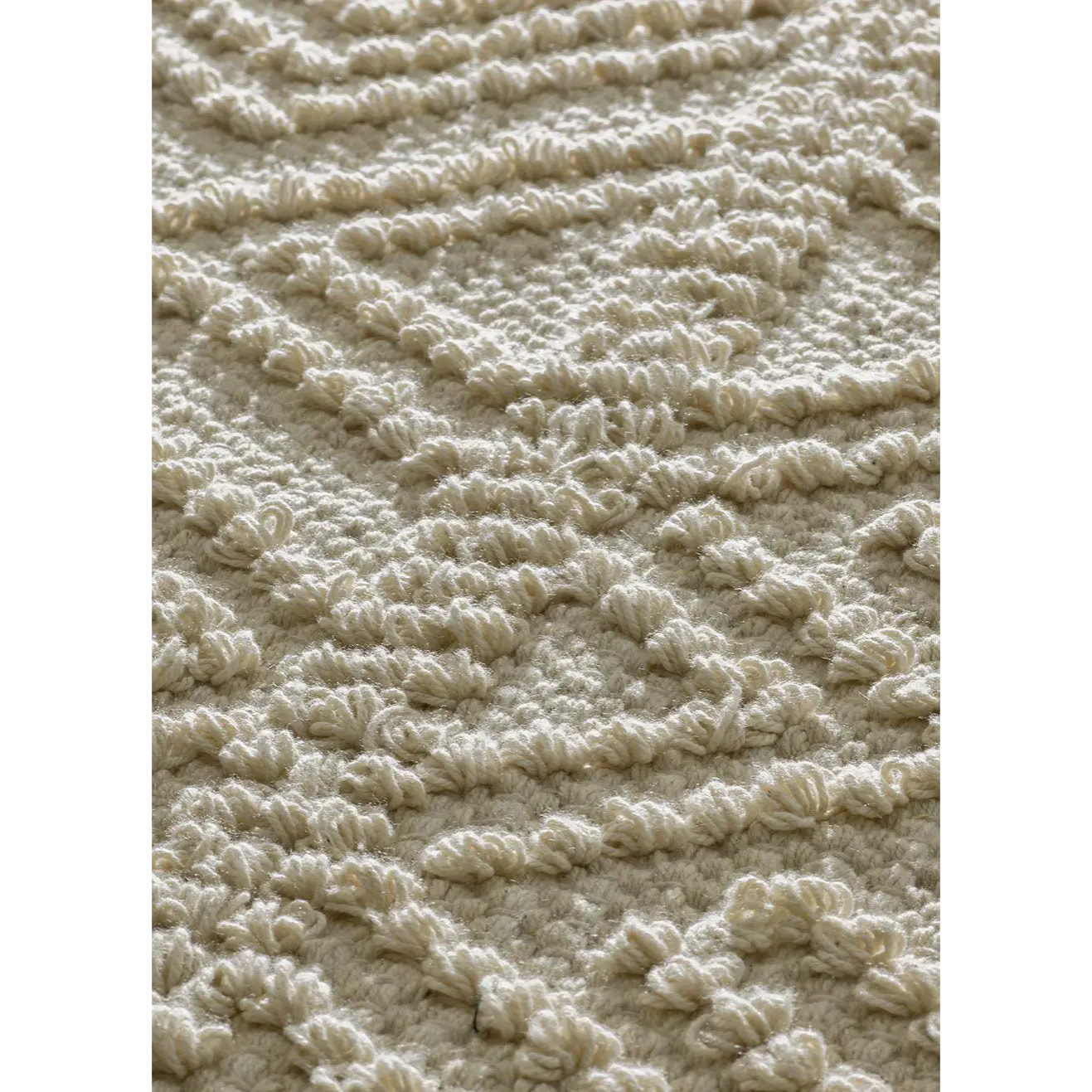 PAMUK Alfombra étnica algodón reciclado con relieve en crema, varias medidas disponibles