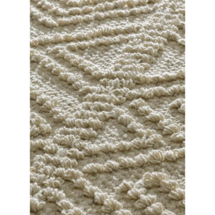 PAMUK Alfombra étnica algodón reciclado con relieve en crema, varias medidas disponibles
