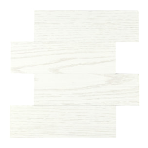 Crédence adhésive murale 3D  - Effet bois 4 pièces - Blanc