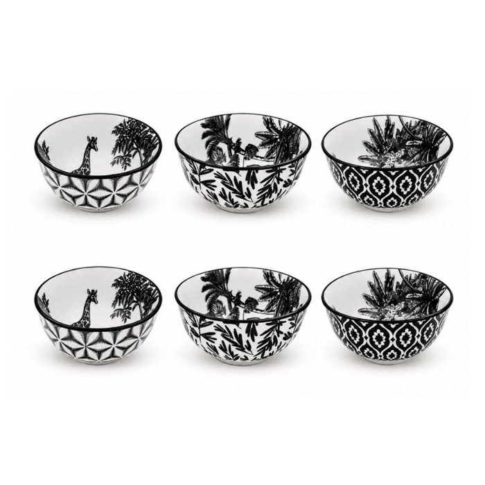 Lot de 6 bols médiums, SAVANA