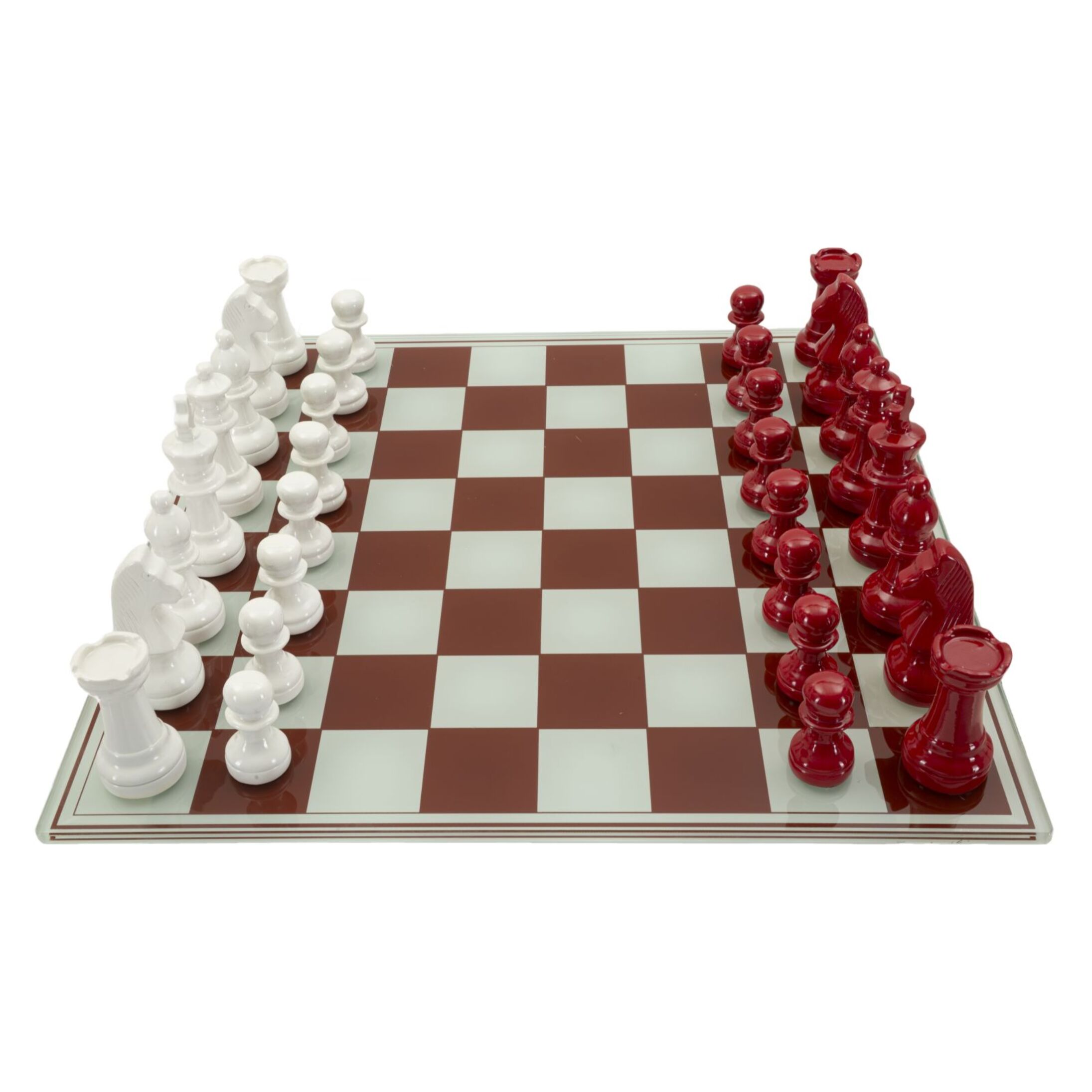 SET SCACCHIERA ROSSA/BIANCA CM 61X61X14