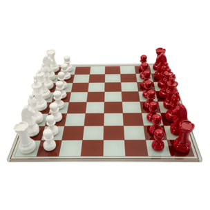 SET SCACCHIERA ROSSA/BIANCA CM 61X61X14