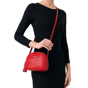 Borsa a tracolla da donna Made in Italy - Modello Cordelia Pro - 100% pelle - 22.5 x 17.0 x 9.5 cm