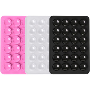 Support smartphone BBC x3 double-face ventousé noir/rose/gris