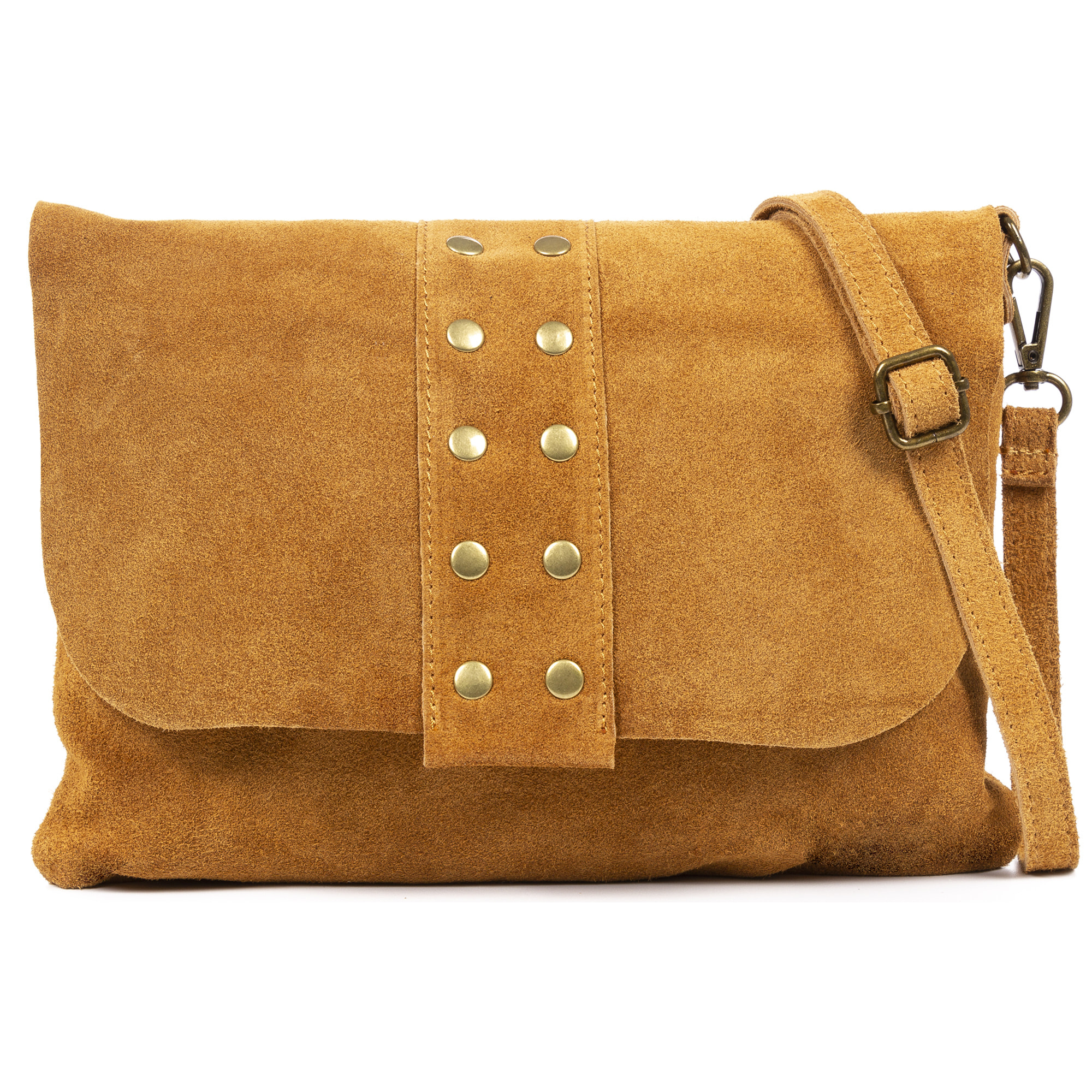 Alpette borsa a tracolla donna. Pelle scamosciata autentica.