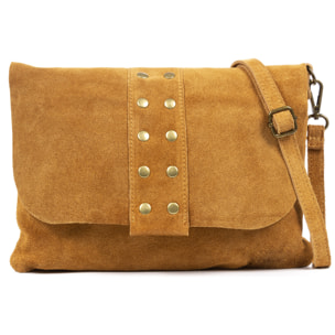 Alpette borsa a tracolla donna. Pelle scamosciata autentica.