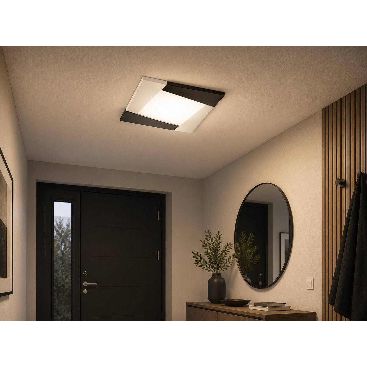 Plafoniera con diffusore in vetro