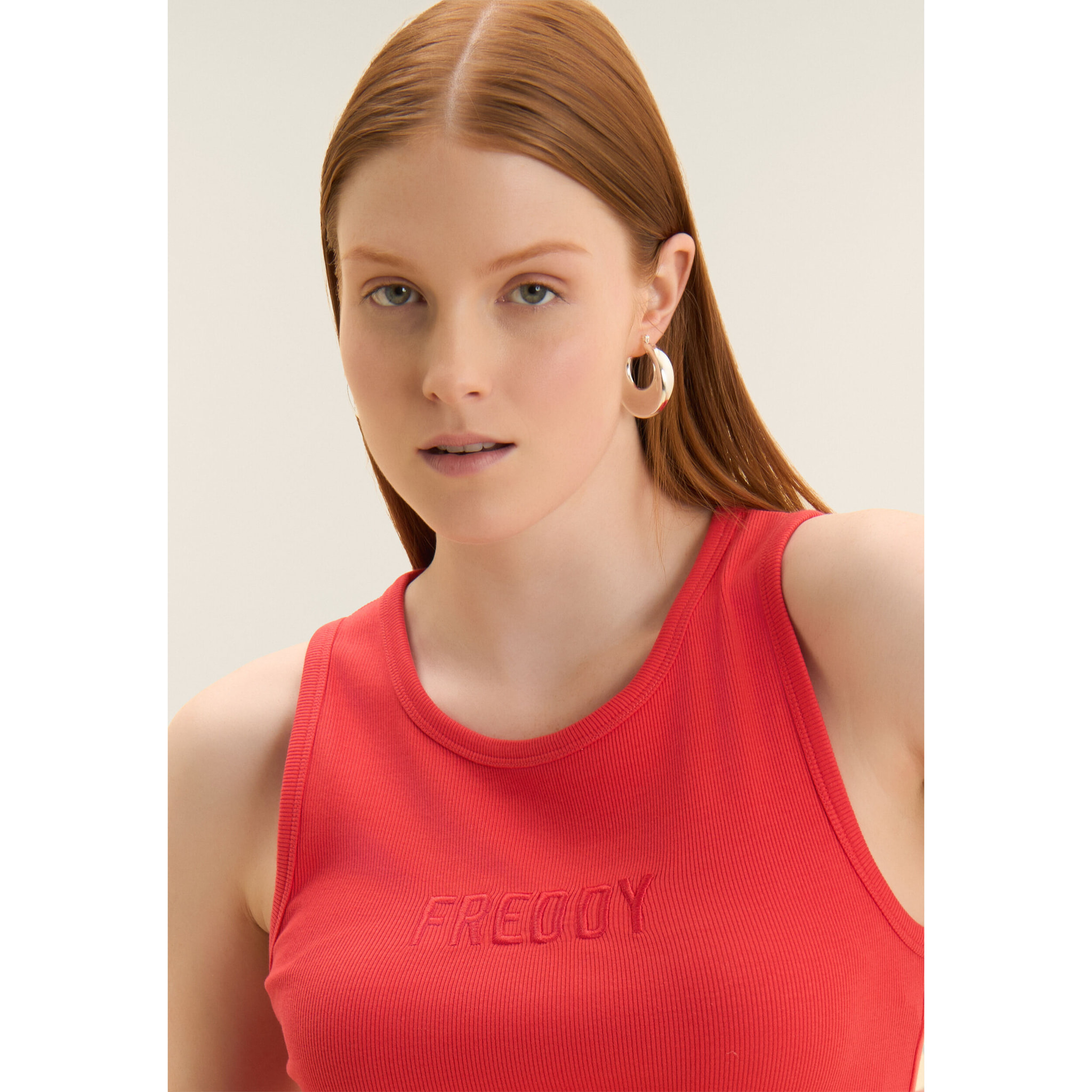 Canotta Cropped con logo FREDDY ricamato