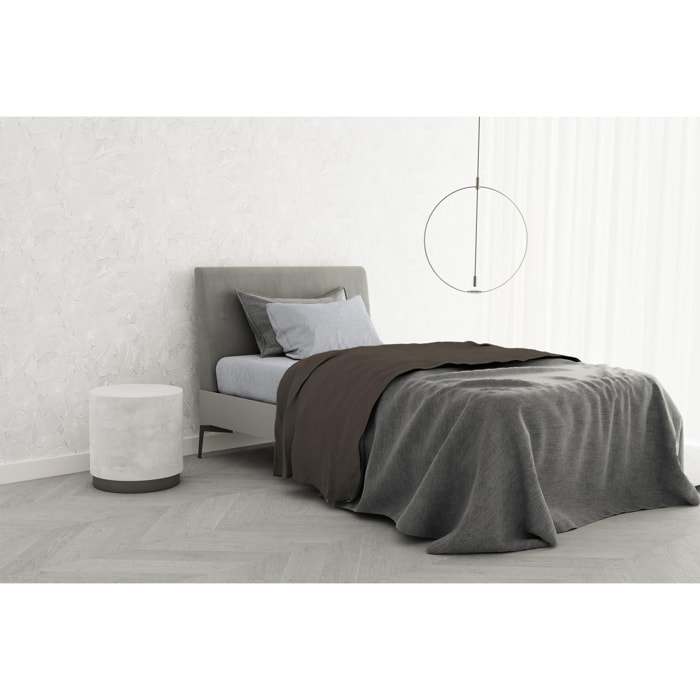 COMPLETO LETTO TRENDY CHIC MADE IN ITALY COTONE- MARRONE SINGOLO