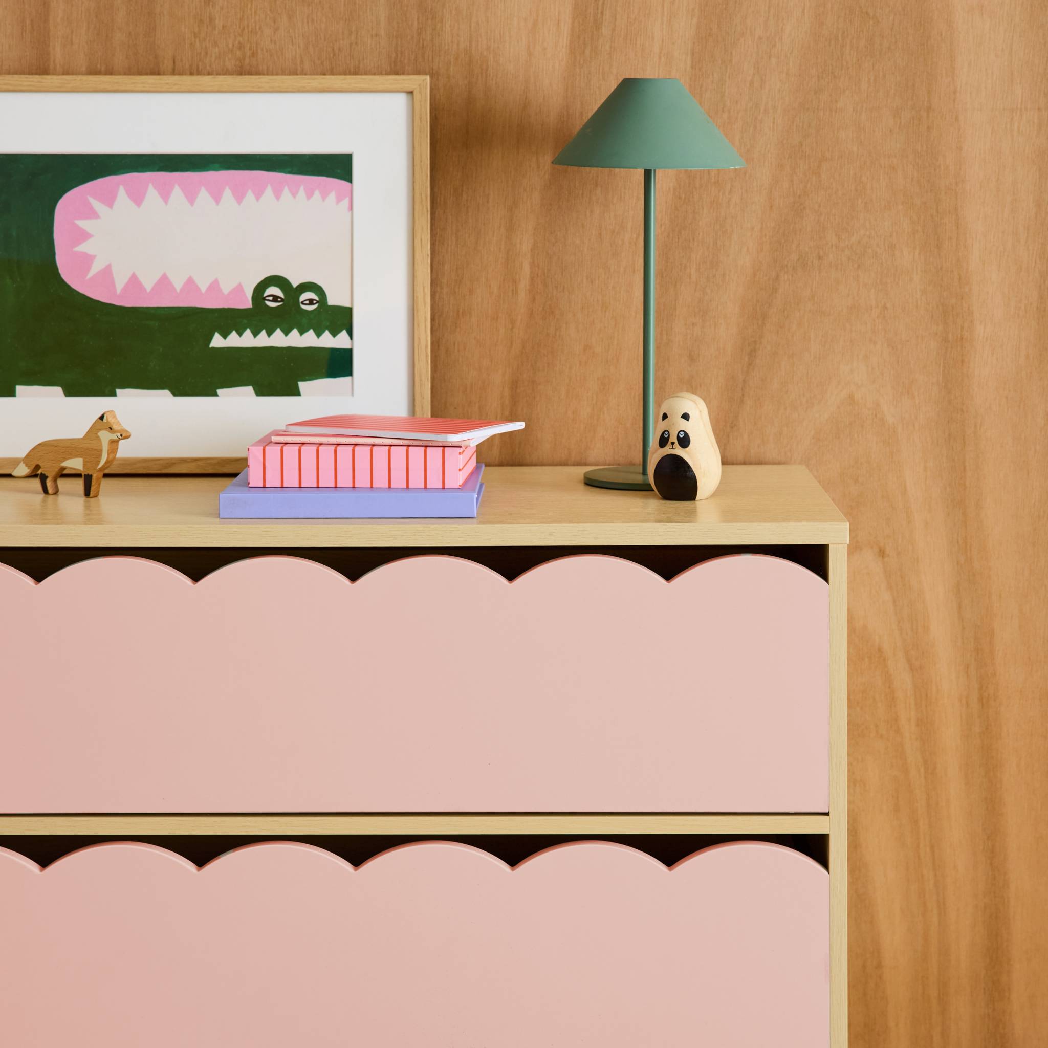 Commode enfant décor bois 3 tiroirs AZUR