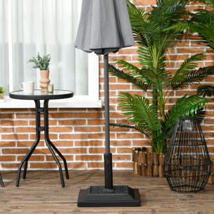 Pied de parasol carré base de lestage résine aspect rotin tressé poids net 12 Kg noir