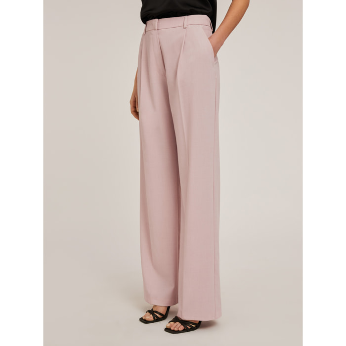 Motivi - Pantaloni palazzo con pieghe - Rosa