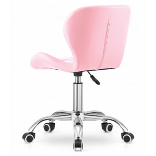 Sedia da ufficio girevole Avola in ecopelle rosa