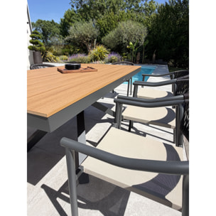 LAMU - Ensemble repas de jardin 8 places en alu - Gris anthracite